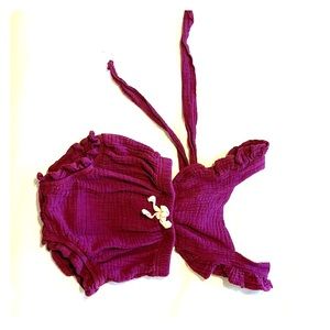 Plum Tie Back Onesie